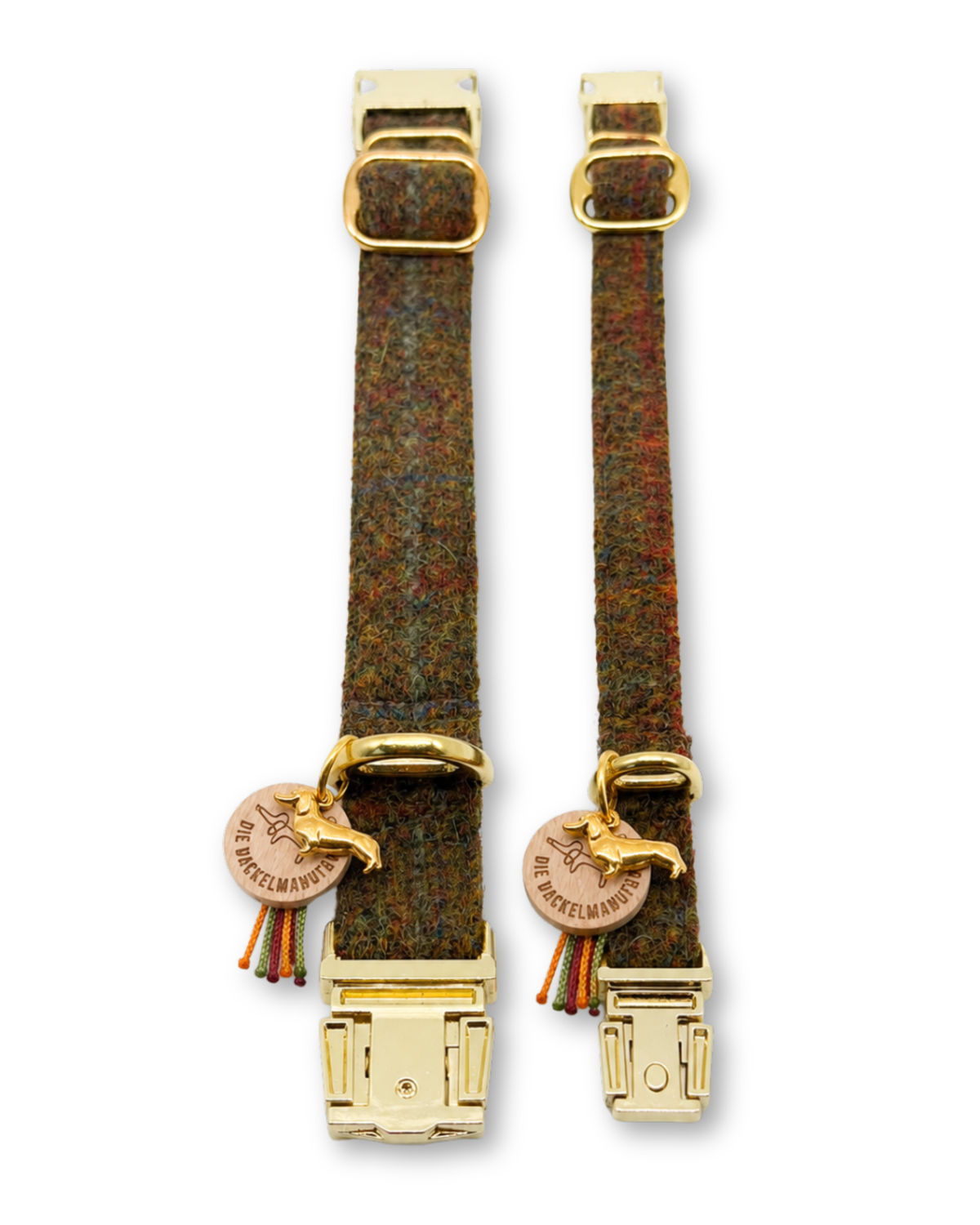 Hundehalsband Winnie in Foxglove in schmal und breit – Harris Tweed