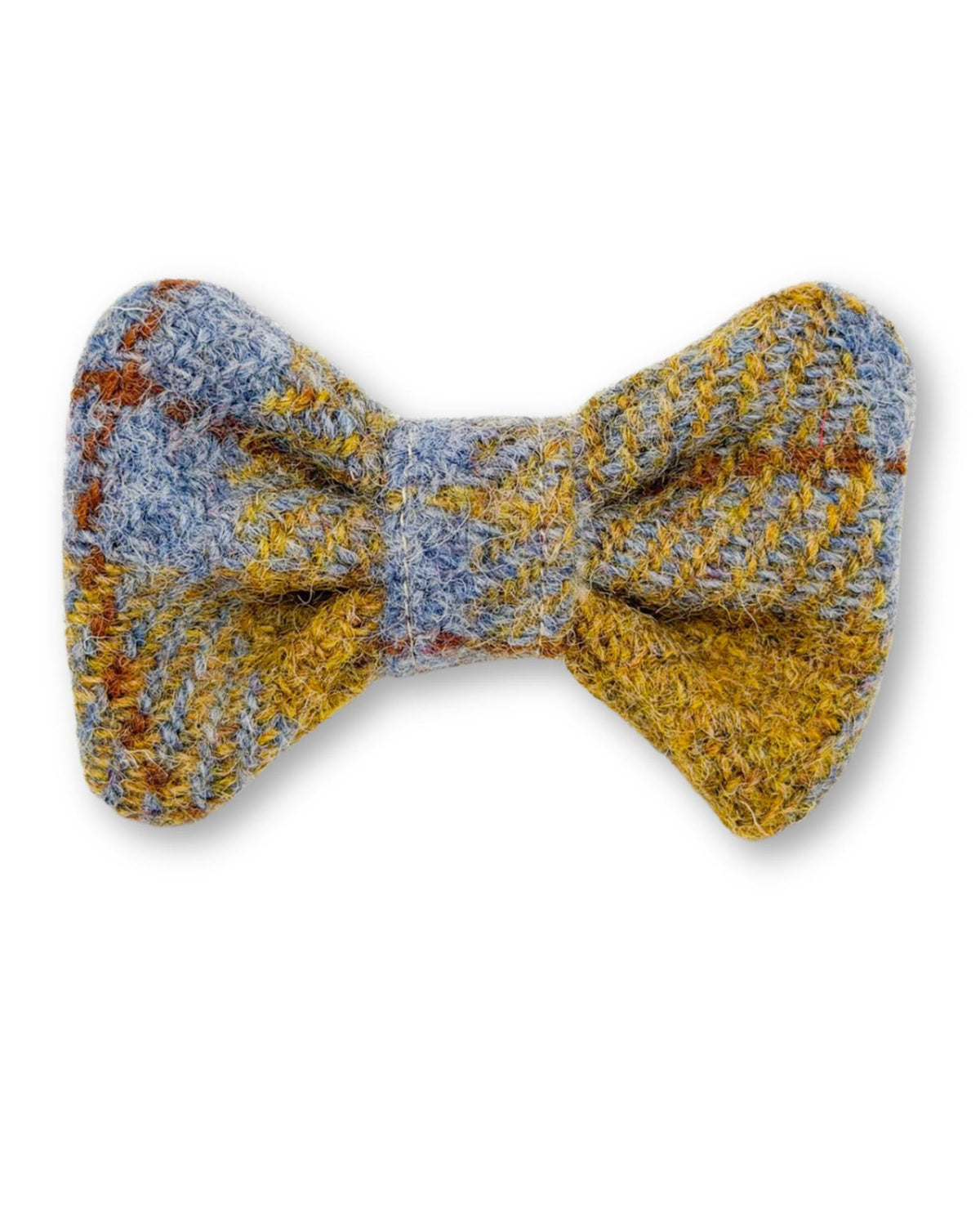 Hundefliege aus moosgrünem Harris Tweed von hinten – Monty in Woodland Green