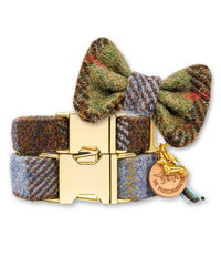 Hundehalsband mit Fliege aus Harris Tweed im Set – Winston in Huntsman