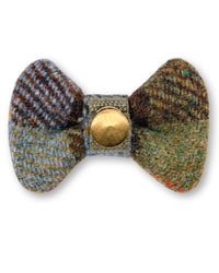Hundefliege aus Harris Tweed von hinten mit Druckknopf – Winston in Huntsman